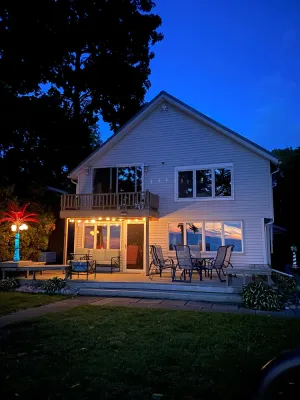 Image of 3 bed 2 bath cottage with direct lake and fishing access from backyard, sunsets