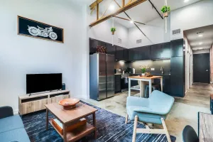 Image of Funky Downtown Flat w\/Gameroom & Fire Pit