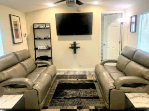 Image of Modern clean cozy home with beautiful nature setting