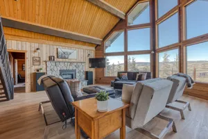 Image of Dog-friendly, 2-level gorge view home with hot tub, lovely deck, central AC, W\/D
