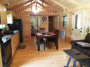 Image of 2BR\/1BA Amish Built Cabin Located on Pond at Rippling Waters Campground