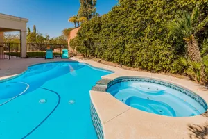 Image of Dog-friendly golf course home with pool, spa, pool table, WiFi & Peloton