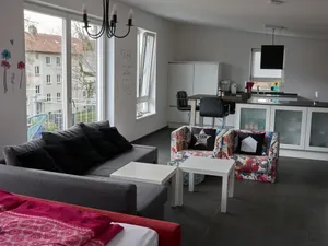 Image of Loft apartment, 60 sqm, living room\/bedroom with sofa bed and double bed, balcony