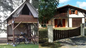 Image of The Landes house and its bivouac tent (sleeping + 2 people)