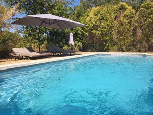 Image of Room in private cabana, bathroom, WC, small kitchen, private pool