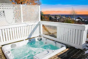 Image of Year-round hot tub with Lake Superior views
