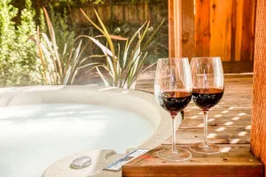 Image of Redwood Retreat! Redwoods! Walk to River!! Hot Tub!! BBQ! Central Air!!