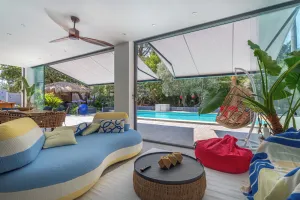 Image of CONTEMPORARY VILLA D ARCHITECT terrace pool surrounded by peaceful olive trees