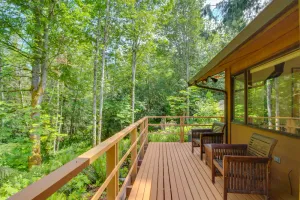 Image of Northwest Art & Stylish Comfort Nestled Among the Trees