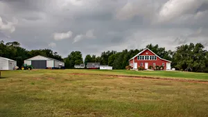 Image of Lots of Blue Sky W\/ Cozy Turn-of-the-Century Barn on Working Farm & Cattle Ranch