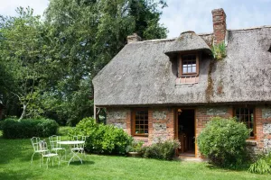 Image of Traditional Thatched Cottage in Normandy