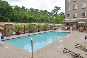 Image of Queen Suite in Tomball | Shared Outdoor Pool + 24h Fitness Center