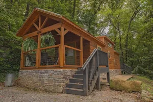 Image of Papa Cabin | Tiny Log Home Comfort in Rustic Bliss