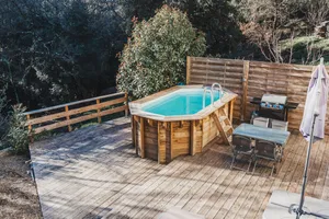 Image of Cocooning cottage with Balnéo 2 places, private pool and wooden terrace