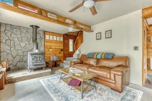 Image of Thompson Cabin - Charming Salmon Riverfront A-Frame Oasis w/ fireplace