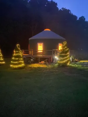 Image of Magical Riverside Yurt, hot tub & the BRPW, pet friendly near Floyd, Va