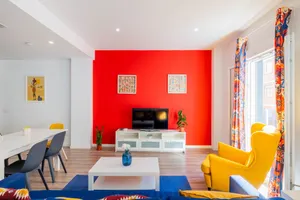 Image of Spacious Clean & Colorful Apt Quiet Zone