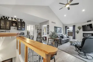 Image of View of Lake Fenton with hot tub and fire place
