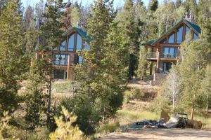 Image of Log Cabin at White Pine Ski Area, Pinedale. In The Wind River Mountains
