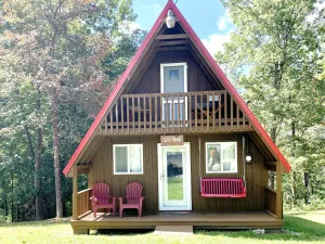 Image of A-Frame with outdoor barrel sauna near Cave Run Lake!