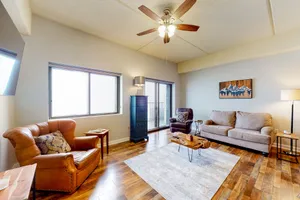 Image of Mountain-view condo with sauna, heated indoor pool, hot tub & balcony -near golf