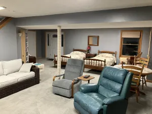 Image of Beautiful lower level of house in nature with wildlife all around.