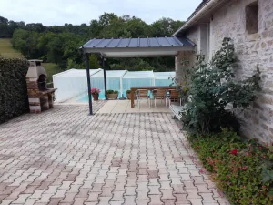 Image of Old renovated barn with covered pool