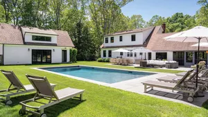 Image of Traditional-style home with pops of patterns and vibrant colors, private...