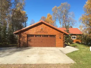Image of Rustic log cabin with large loft 3 total bedrooms rustic log railings