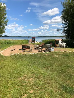 Image of Waterfront Cabin With Sand Beach On Pristine Shell Lake