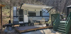 Image of Camper next to a waterfall!