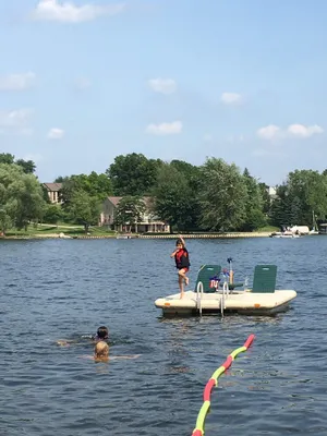 Image of Lake Front Cottage on Woodland Lake with private beach, boat and jet ski docks.