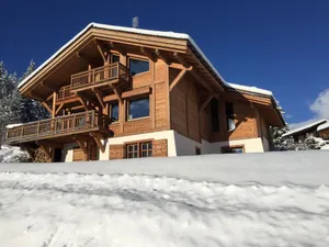 Image of Chalet on the heights of Combloux. Exceptional view of Mont Blanc. Near Megève
