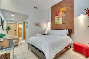 Image of Cozy Queen Suite in European Village with Balcony view near beaches