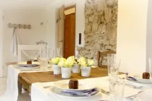 Image of Deluxe farmhouse, smokehouse kitchen, tiled stove, bathroom in stable, Whirlpool