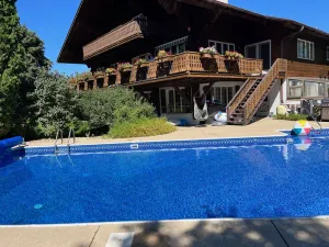 Image of Authentic Swiss Chalet w\/ private saltwater pool, sauna, grill, fire pit & more