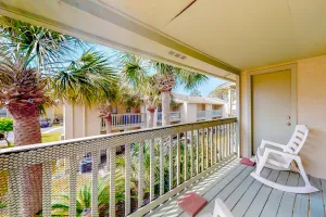 Image of Gulf Highlands condo with pool, hot tub, tennis, fitness center, & private patio