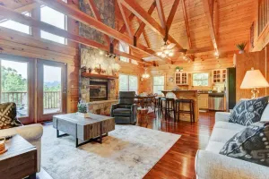 Image of LUX 4BD Lodge w/ Views! Fire Pits + HOT TUB + Pool