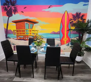 Image of Beach Theme ~ Mins to CP & SF ~ King\/WD\/Pet OK\/Kids Friendly\/Largest Mural