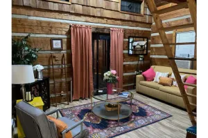 Image of Log Cabin on Main St. In the ❤️ of Winston Salem. Sleeps 4 comfortably.