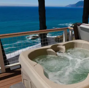 Image of Amazing Oceanview 2 bedroom Oceanfront! by OceanviewHotTubs Shelter Cove, CA Tesla EV Station