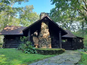 Image of Rustic Log Cabin on the Lake