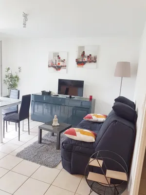 Image of 1-Bedroom Apartment with Pool View in Secure Residence, Cambo-les-Bains