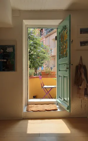 Image of House with character of  a fisherman