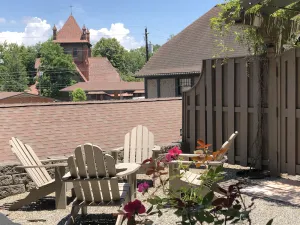 Image of Downtown Asheville's Historic Biltmore Village; Griffin's Lair, shopping, walk.