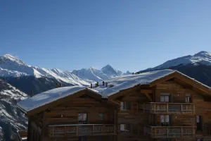 Image of \"Les Aiguilles Rouges\", located at an altitude of 1750 metres, is one of the first buildings to be b
