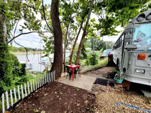Image of Cozy School Bus on the Ouachita River! Pet friendly!