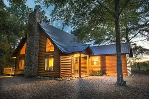 Image of Okehi Pine Cabin With Wood Burning Fireplace and Outdoor Hot Tub by Redawning