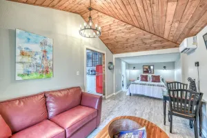 Image of Unique Historic Wash House With Cozy Patio and Fire Table