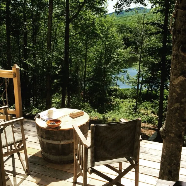 Hand built cabin overlooking a pond - Image 1